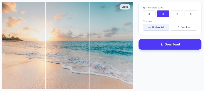Split image workspace preview